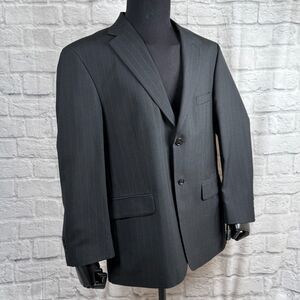VTG Towncraft Pinstripe Men's 40R Sport Coat Black Suit Jacket Blazer